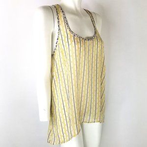 PJK Sheer Yellow Floral Print Tank Top